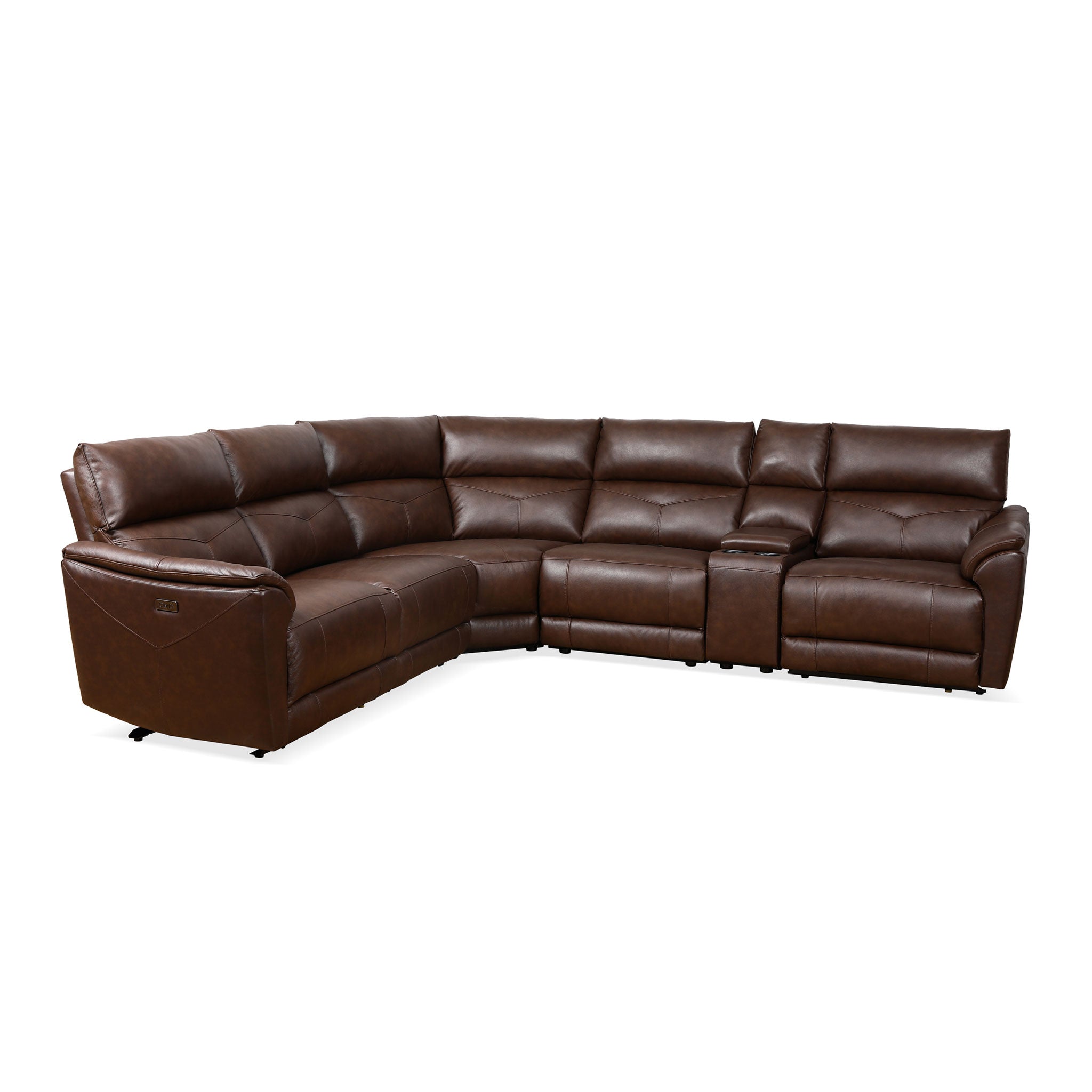 Barney Leather Power Sectional