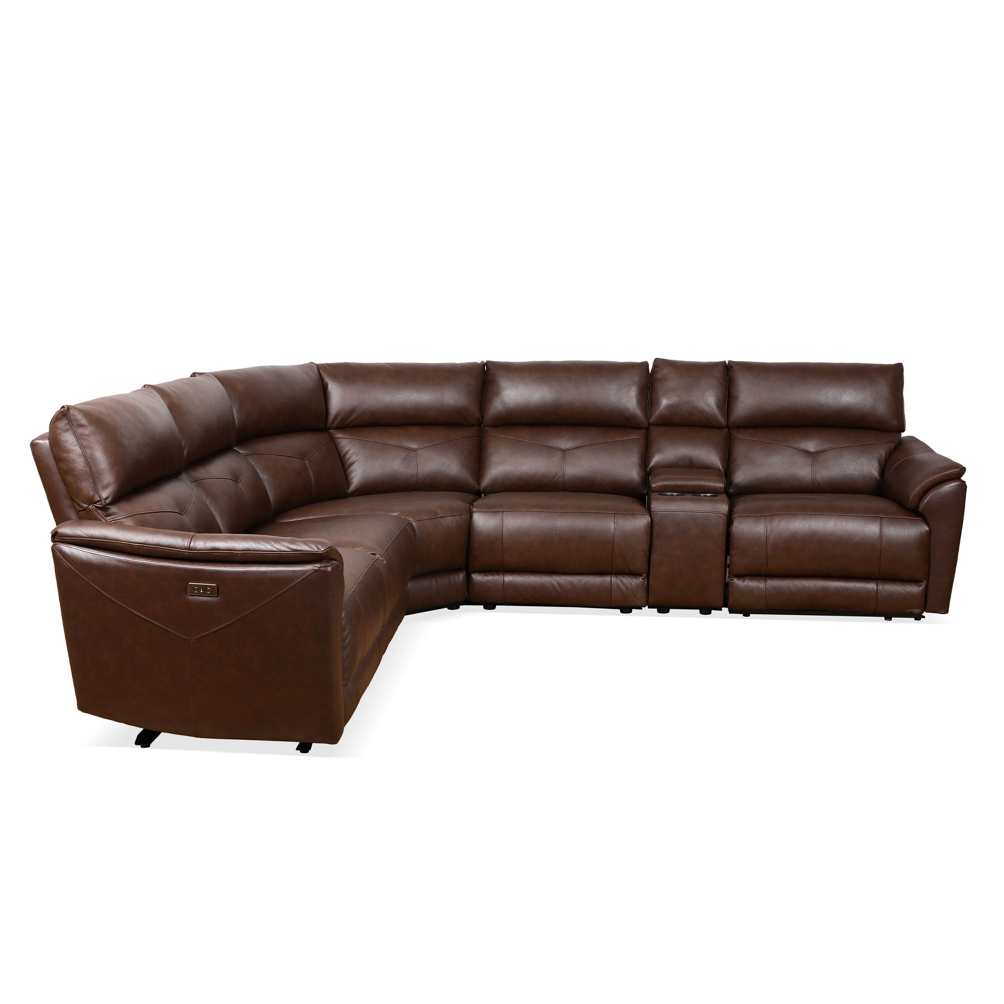 Barney Leather Power Sectional