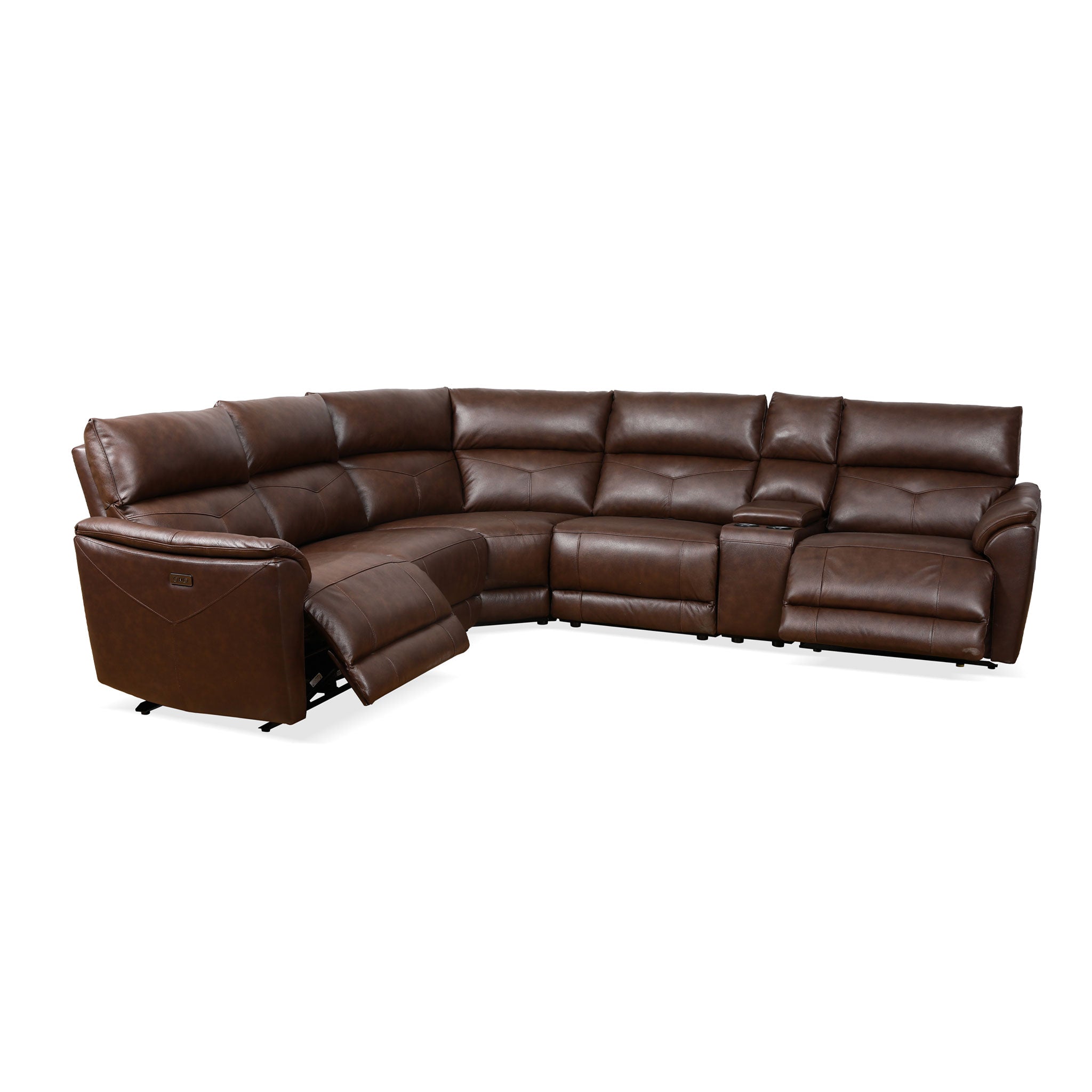 Barney Leather Power Sectional