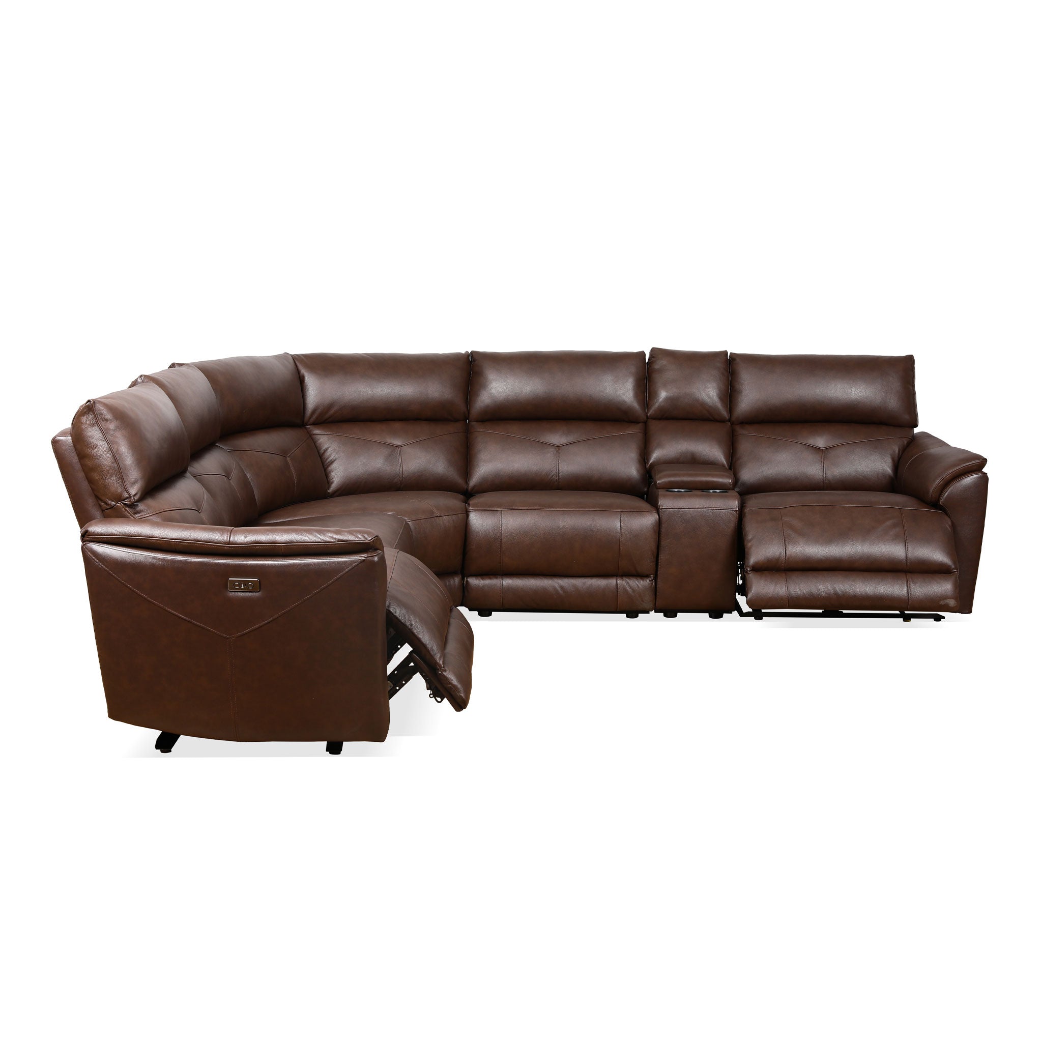 Barney Leather Power Sectional