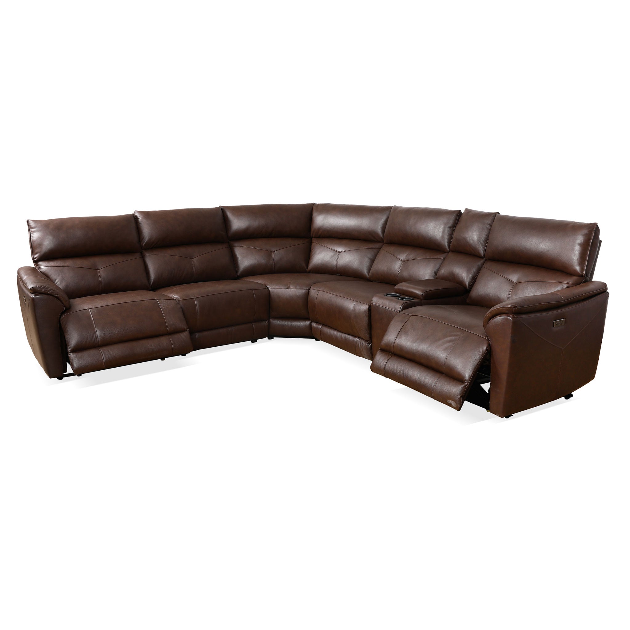 Barney Leather Power Sectional