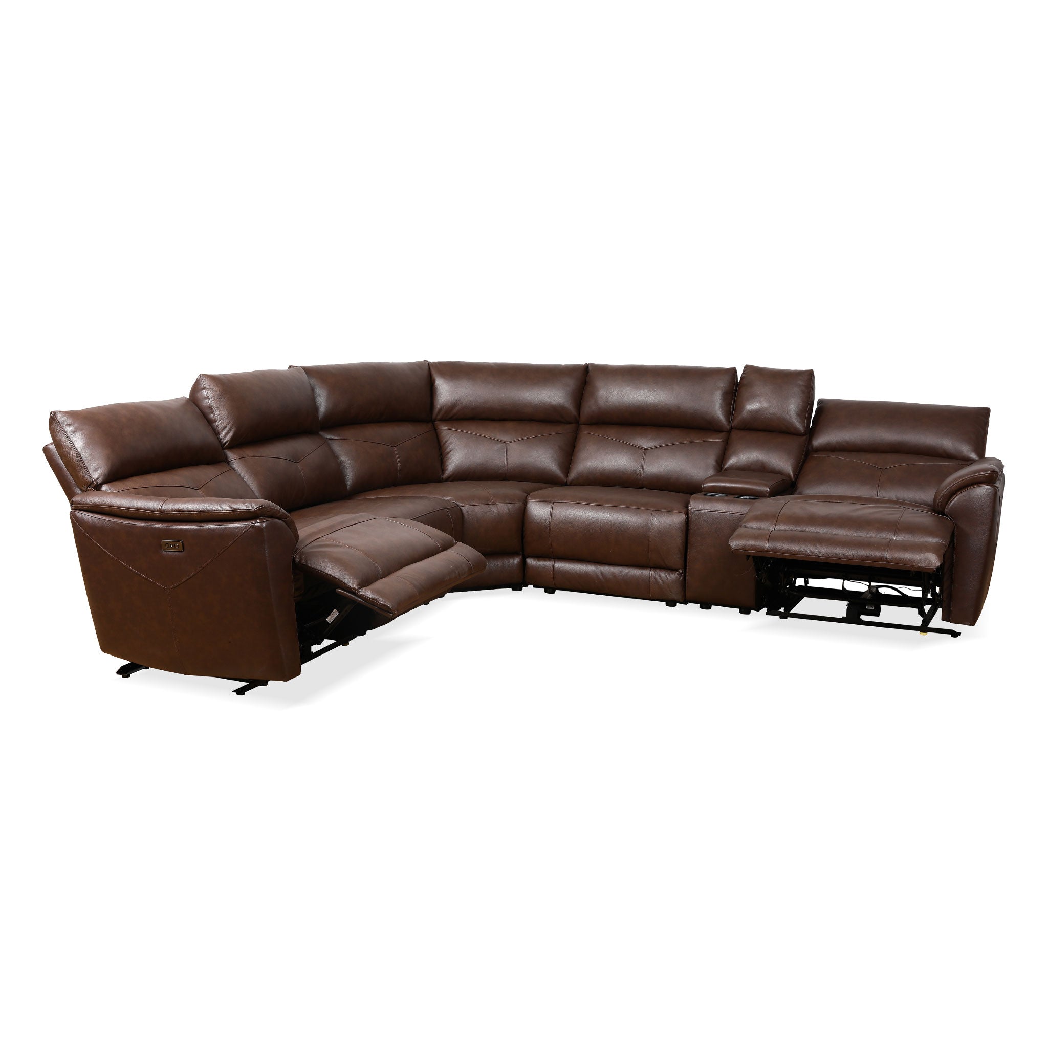 Barney Leather Power Sectional