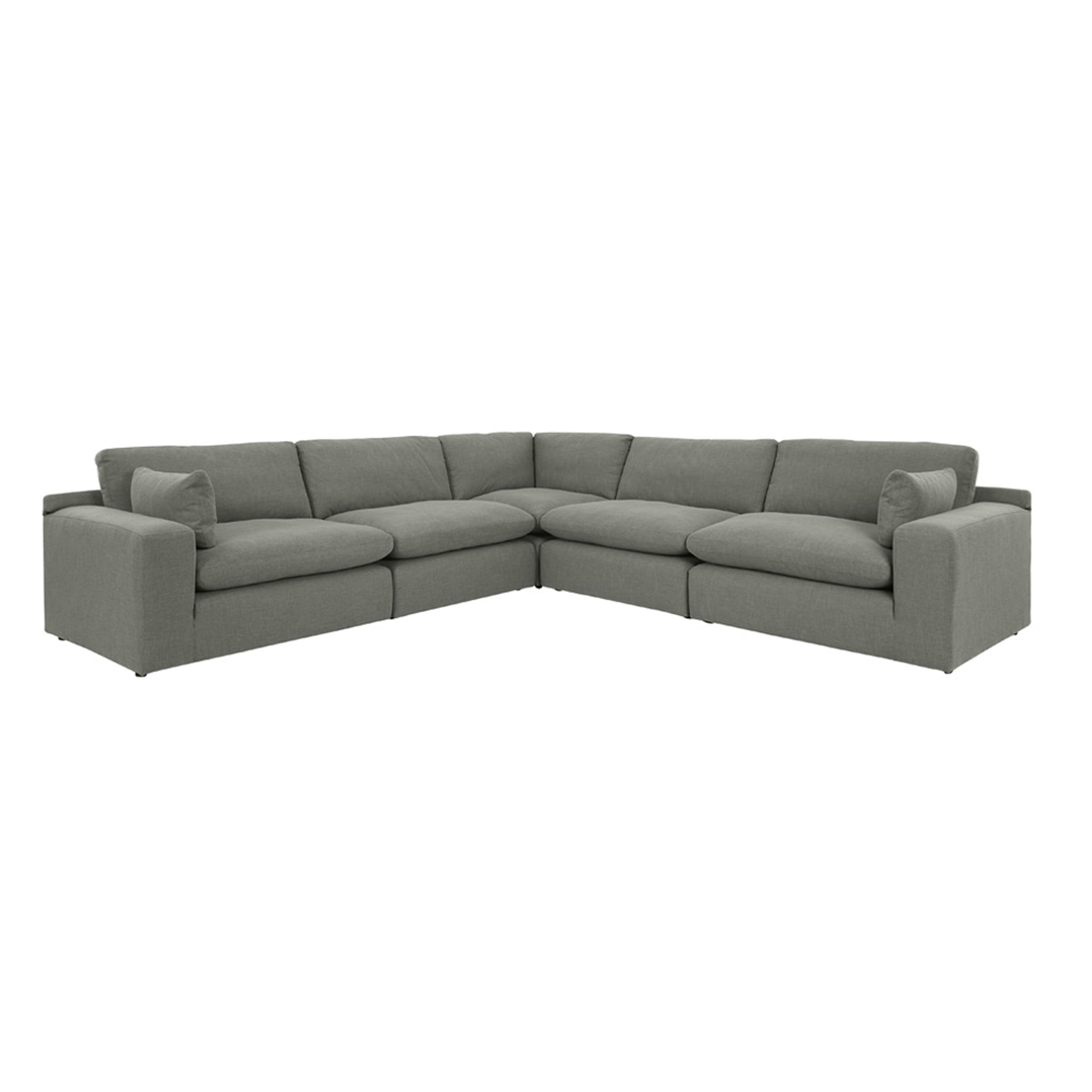 Elyza Modular Sectional with Ottoman in Smoke Grey