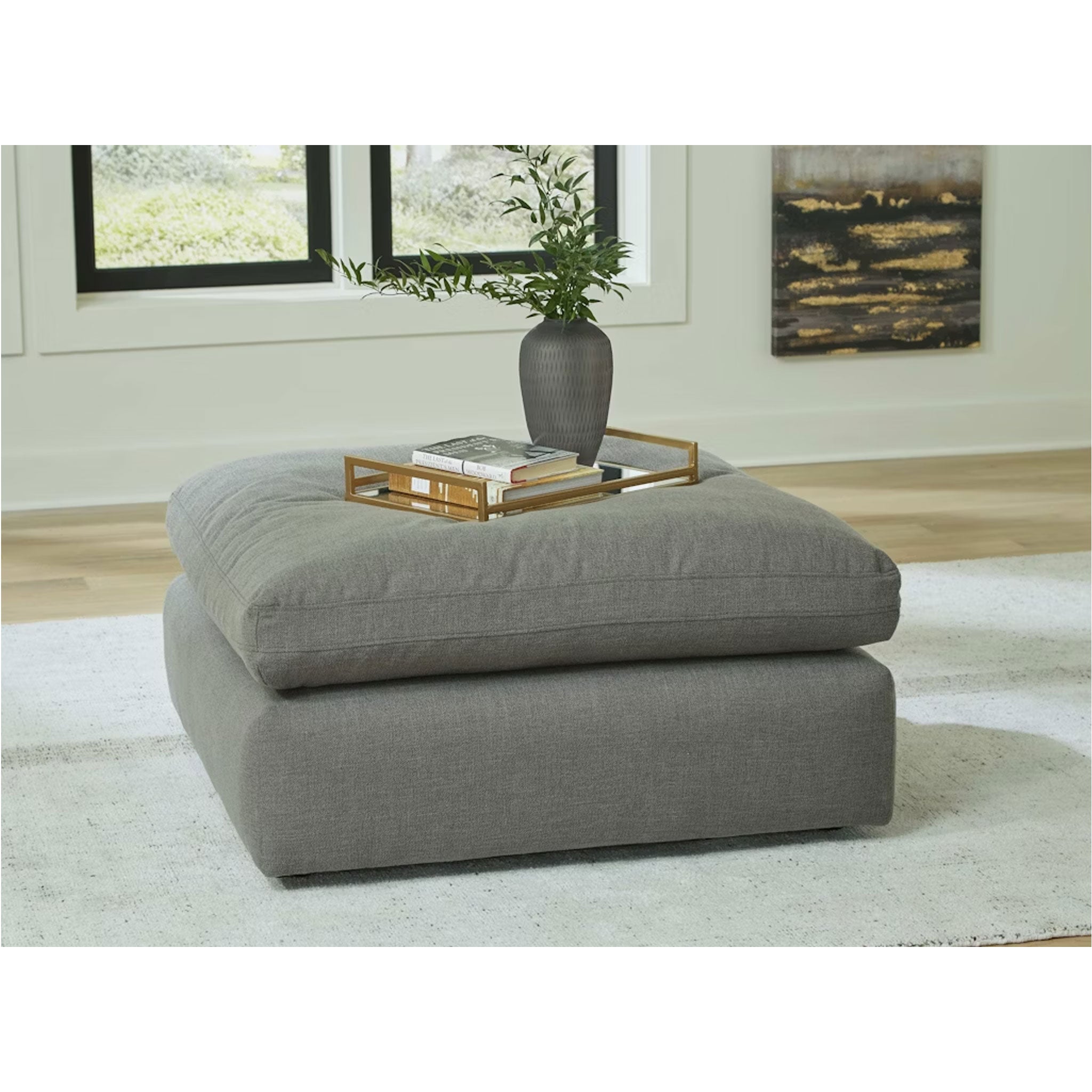 Elyza Modular Sectional with Ottoman in Smoke Grey