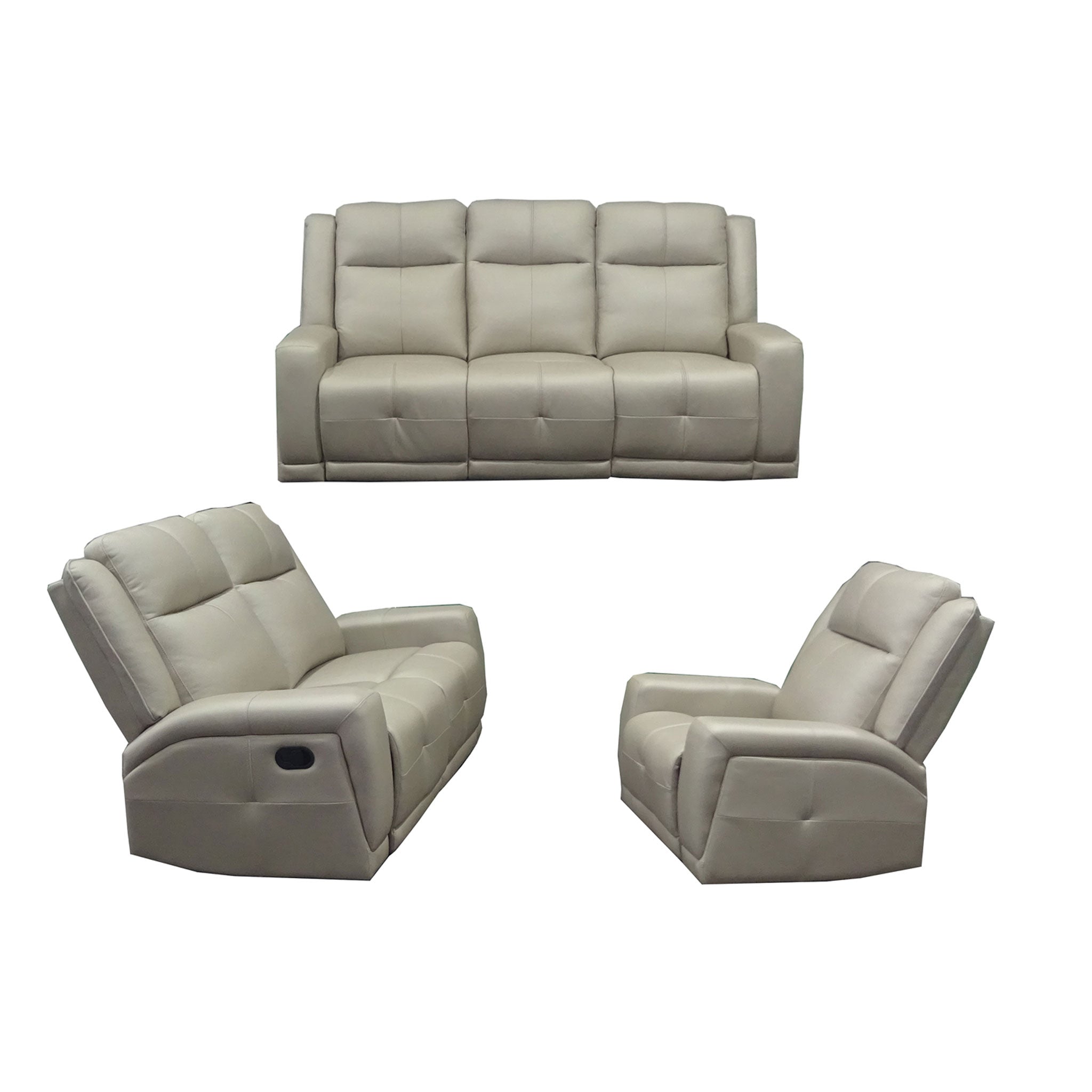 Igor Jaxxon Taupe Manual Recliner Sofa